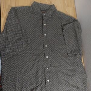 Vintage Cambridge Classics Circle Pattern Silk Button Down Shirt